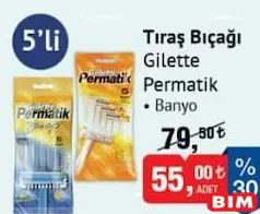 GİLLETTE PERMATİK TIRAŞ BIÇAĞI BANYO 5'Lİ GİLLETTE PERMATİK TIRAŞ BIÇAĞI BANYO 5'Lİ
